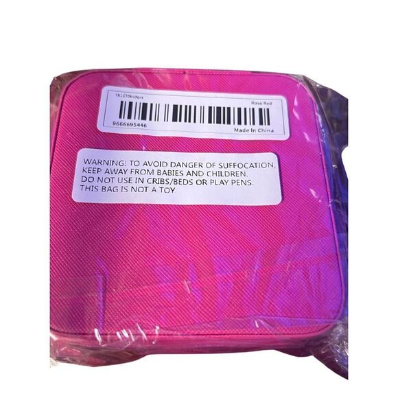 NWT Hot Pink Travel Jewelry Box with Dividers, mirror and Zipper - Picture 5 of 5